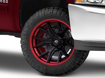 Fuel Wheels Fusion Forged Catalyst Matte Black with Candy Red Lip 6-Lug Wheel; 20x9; 1mm Offset (07-13 Silverado 1500)