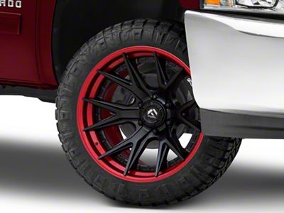 Fuel Wheels Fusion Forged Catalyst Matte Black with Candy Red Lip 6-Lug Wheel; 22x10; -18mm Offset (07-13 Silverado 1500)