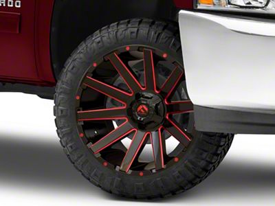 Fuel Wheels Contra Gloss Black with Red Tint 6-Lug Wheel; 22x10; -19mm Offset (07-13 Silverado 1500)