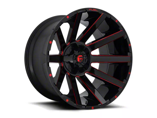 Fuel Wheels Contra Gloss Black Red Tinted Clear 6-Lug Wheel; 24x12; -44mm Offset (07-13 Silverado 1500)