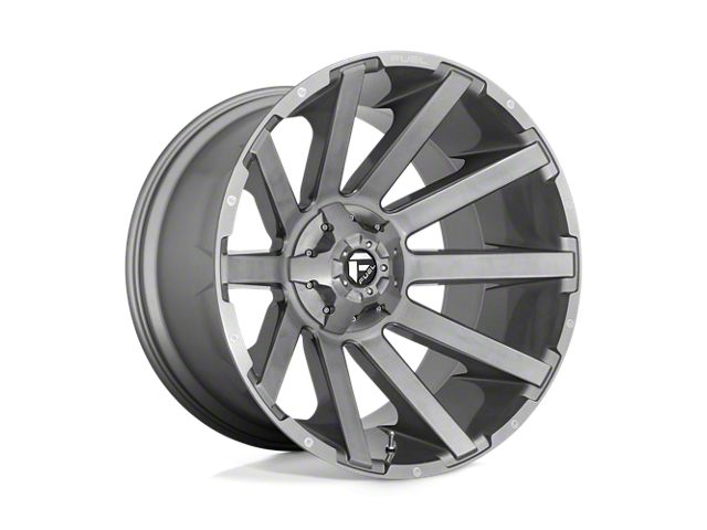 Fuel Wheels Contra Platinum Brushed Gunmetal with Tinted Clear 6-Lug Wheel; 22x10; -19mm Offset (07-13 Silverado 1500)