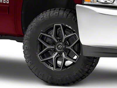 Fuel Wheels Flux Gloss Black Brushed with Gray Tint 6-Lug Wheel; 18x9; 30mm Offset (07-13 Silverado 1500)