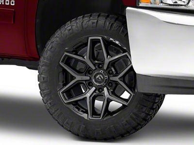 Fuel Wheels Flux Gloss Black Brushed with Gray Tint 6-Lug Wheel; 20x10; -18mm Offset (07-13 Silverado 1500)