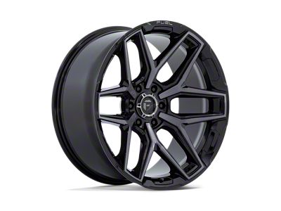 Fuel Wheels Flux Gloss Black Brushed with Gray Tint 6-Lug Wheel; 22x10; -18mm Offset (07-13 Silverado 1500)