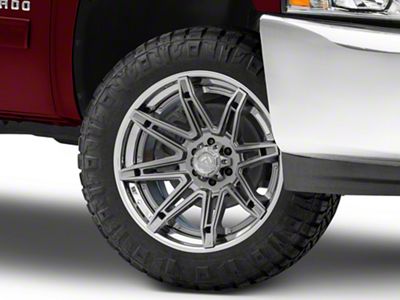 Fuel Wheels Fusion Forged Brawl Platinum with Chrome Lip 6-Lug Wheel; 20x10; -18mm Offset (07-13 Silverado 1500)