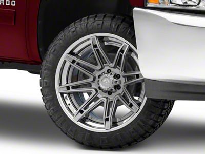 Fuel Wheels Fusion Forged Brawl Platinum with Chrome Lip 6-Lug Wheel; 22x12; -44mm Offset (07-13 Silverado 1500)