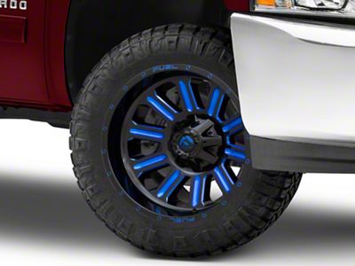 Fuel Wheels Hardline Gloss Black with Blue Tinted Clear 6-Lug Wheel; 20x9; 20mm Offset (07-13 Silverado 1500)
