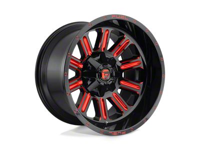 Fuel Wheels Hardline Gloss Black with Red Tinted Clear 6-Lug Wheel; 18x9; 20mm Offset (07-13 Silverado 1500)