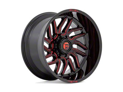 Fuel Wheels Hurricane Gloss Black Milled with Red Tint 6-Lug Wheel; 24x12; -44mm Offset (07-13 Silverado 1500)