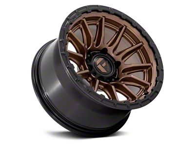 Fuel Wheels Piston Matte Bronze with Gloss Black Lip 6-Lug Wheel; 17x9; 1mm Offset (07-13 Silverado 1500)
