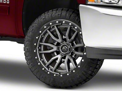 Fuel Wheels Rebel Matte Gunmetal with Black Bead Ring 6-Lug Wheel; 22x10; -13mm Offset (07-13 Silverado 1500)
