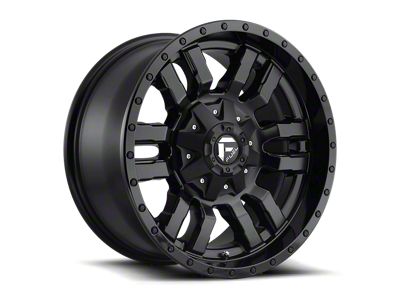 Fuel Wheels Sledge Matte Black with Gloss Black Lip 6-Lug Wheel; 18x8; 35mm Offset (07-13 Silverado 1500)