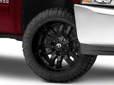 Fuel Wheels Sledge Matte Black with Gloss Black Lip 6-Lug Wheel; 22x12; -45mm Offset (07-13 Silverado 1500)
