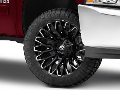 Fuel Wheels Strike Gloss Black Milled 6-Lug Wheel; 22x12; -44mm Offset (07-13 Silverado 1500)