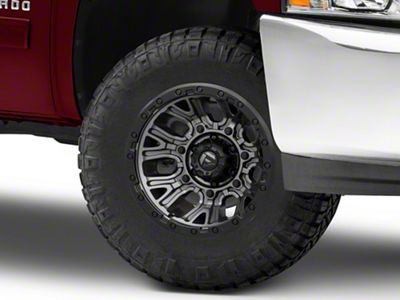 Fuel Wheels Traction Matte Gunmetal with Black Ring 6-Lug Wheel; 17x9; -12mm Offset (07-13 Silverado 1500)