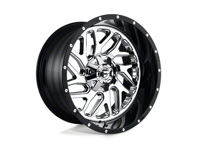 Fuel Wheels Triton Chrome with Gloss Black Lip 8-Lug Wheel; 20x10; -19mm Offset (11-14 Silverado 2500 HD)