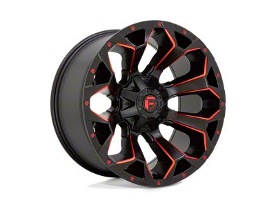 Fuel Wheels Assault Matte Black Red Milled 8-Lug Wheel; 20x9; 1mm Offset (07-14 Silverado 3500 HD SRW)