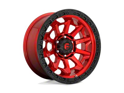 Fuel Wheels Covert Candy Red with Black Bead Ring 8-Lug Wheel; 17x9; 1mm Offset (11-14 Silverado 3500 HD SRW)