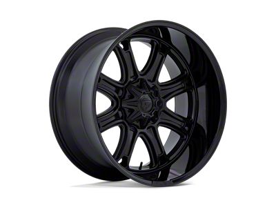 Fuel Wheels Darkstar Matte Black with Gloss Black Lip 8-Lug Wheel; 22x9; 1mm Offset (11-14 Silverado 3500 HD SRW)