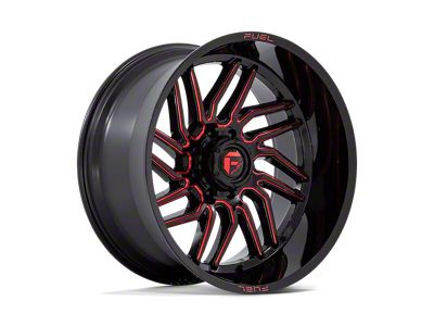 Fuel Wheels Hurricane Gloss Black Milled with Red Tint 8-Lug Wheel; 24x12; -44mm Offset (11-14 Silverado 3500 HD SRW)
