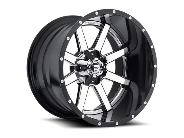 Fuel Wheels Maverick Chrome with Gloss Black Lip 8-Lug Wheel; 22x14; -70mm Offset (11-14 Silverado 3500 HD SRW)