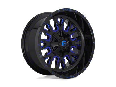 Fuel Wheels Stroke Gloss Black with Blue Tinted Clear 8-Lug Wheel; 20x12; -43mm Offset (11-14 Silverado 3500 HD SRW)