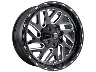 Fuel Wheels Triton Gloss Black Milled 8-Lug Wheel; 22x12; -43mm Offset (11-14 Silverado 3500 HD SRW)