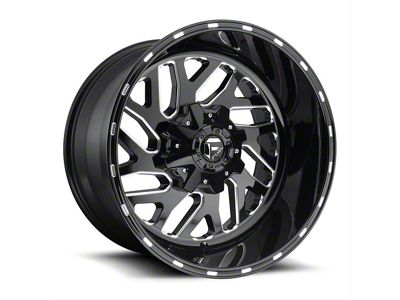 Fuel Wheels Triton Gloss Black Milled 8-Lug Wheel; 20x9; 20mm Offset (11-14 Silverado 3500 HD SRW)