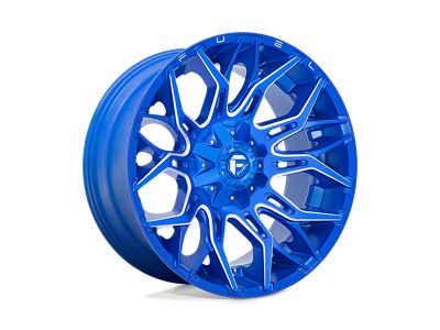 Fuel Wheels Twitch Anodized Blue Milled 8-Lug Wheel; 22x10; -18mm Offset (11-14 Silverado 3500 HD SRW)