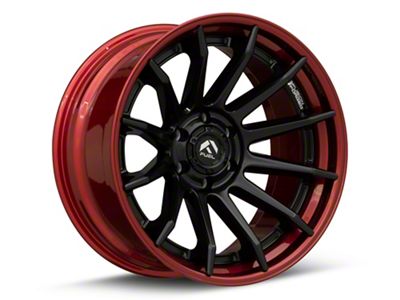 Fuel Wheels Fusion Forged Burn Matte Black with Candy Red Lip 6-Lug Wheel; 20x10; -18mm Offset (07-14 Tahoe)