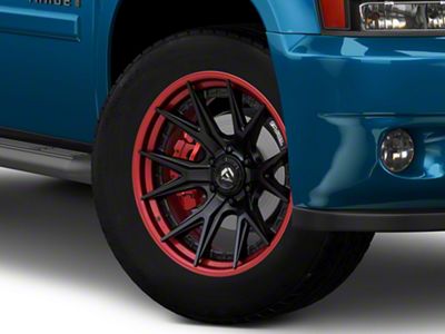 Fuel Wheels Fusion Forged Catalyst Matte Black with Candy Red Lip 6-Lug Wheel; 20x10; -18mm Offset (07-14 Tahoe)