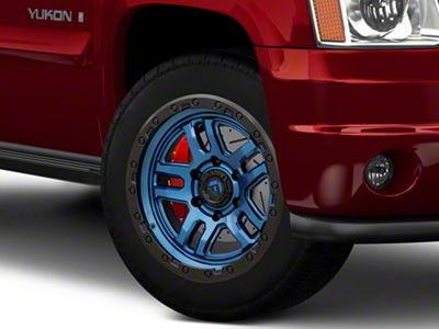 Fuel Wheels Ammo Gloss Blue with Black Bead Ring 6-Lug Wheel; 20x10; -18mm Offset (07-14 Yukon)