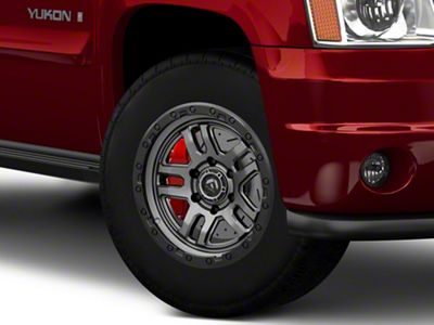 Fuel Wheels Ammo Matte Gunmetal with Black Bead Ring 6-Lug Wheel; 18x9; 20mm Offset (07-14 Yukon)