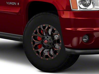 Fuel Wheels Assault Matte Black Red Milled 6-Lug Wheel; 17x9; 2mm Offset (07-14 Yukon)