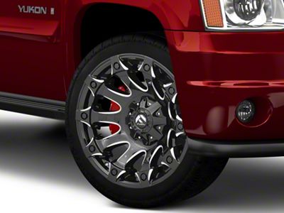 Fuel Wheels Battle Axe Gloss Black Milled 6-Lug Wheel; 22x12; -44mm Offset (07-14 Yukon)