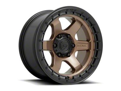 Fuel Wheels Block Matte Bronze with Black Ring 6-Lug Wheel; 17x9; -12mm Offset (07-14 Yukon)