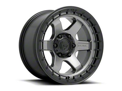 Fuel Wheels Block Matte Gunmetal with Black Ring 6-Lug Wheel; 18x9; -12mm Offset (07-14 Yukon)