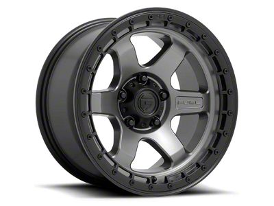 Fuel Wheels Block Matte Gunmetal with Black Ring 6-Lug Wheel; 18x9; 1mm Offset (07-14 Yukon)