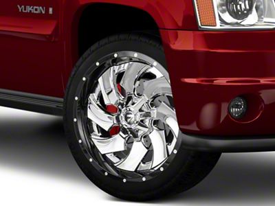 Fuel Wheels Cleaver Chrome with Gloss Black 6-Lug Wheel; 22x10; -13mm Offset (07-14 Yukon)