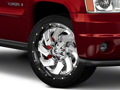 Fuel Wheels Cleaver Chrome with Gloss Black 6-Lug Wheel; 22x12; -44mm Offset (07-14 Yukon)