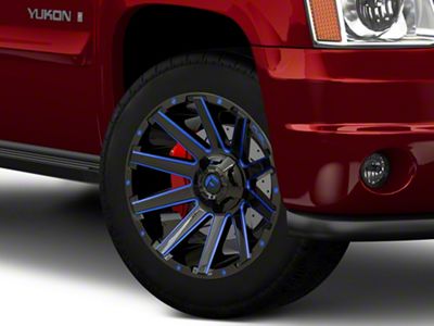 Fuel Wheels Contra Gloss Black with Blue Tinted Clear 6-Lug Wheel; 20x9; 20mm Offset (07-14 Yukon)