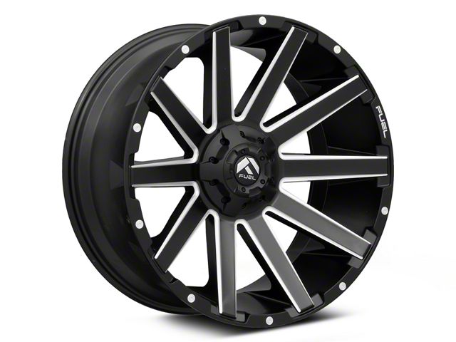 Fuel Wheels Contra Matte Black Milled 6-Lug Wheel; 22x10; -19mm Offset (07-14 Yukon)