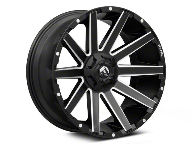 Fuel Wheels Contra Matte Black Milled 6-Lug Wheel; 22x12; -43mm Offset (07-14 Yukon)