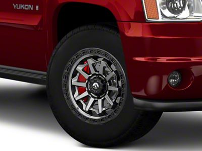 Fuel Wheels Covert Matte Gunmetal with Black Bead Ring 6-Lug Wheel; 18x9; -12mm Offset (07-14 Yukon)