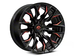 Fuel Wheels Flame Gloss Black Milled with Red Accents 6-Lug Wheel; 20x10; -18mm Offset (07-14 Yukon)