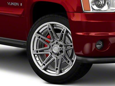 Fuel Wheels Fusion Forged Brawl Platinum with Chrome Lip 6-Lug Wheel; 22x12; -44mm Offset (07-14 Yukon)