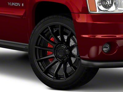 Fuel Wheels Fusion Forged Burn Matte Black with Gloss Black Lip 6-Lug Wheel; 22x10; -18mm Offset (07-14 Yukon)