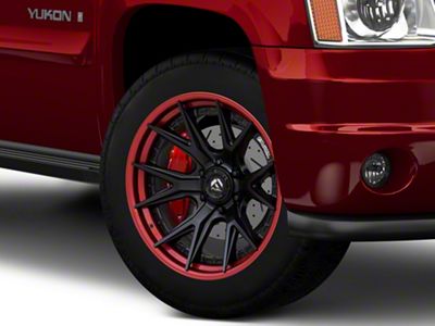 Fuel Wheels Fusion Forged Catalyst Matte Black with Candy Red Lip 6-Lug Wheel; 20x9; 1mm Offset (07-14 Yukon)