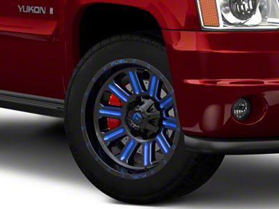 Fuel Wheels Hardline Gloss Black with Blue Tinted Clear 6-Lug Wheel; 20x10; -19mm Offset (07-14 Yukon)