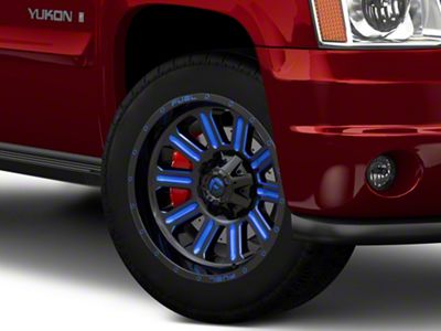 Fuel Wheels Hardline Gloss Black with Blue Tinted Clear 6-Lug Wheel; 20x9; 20mm Offset (07-14 Yukon)